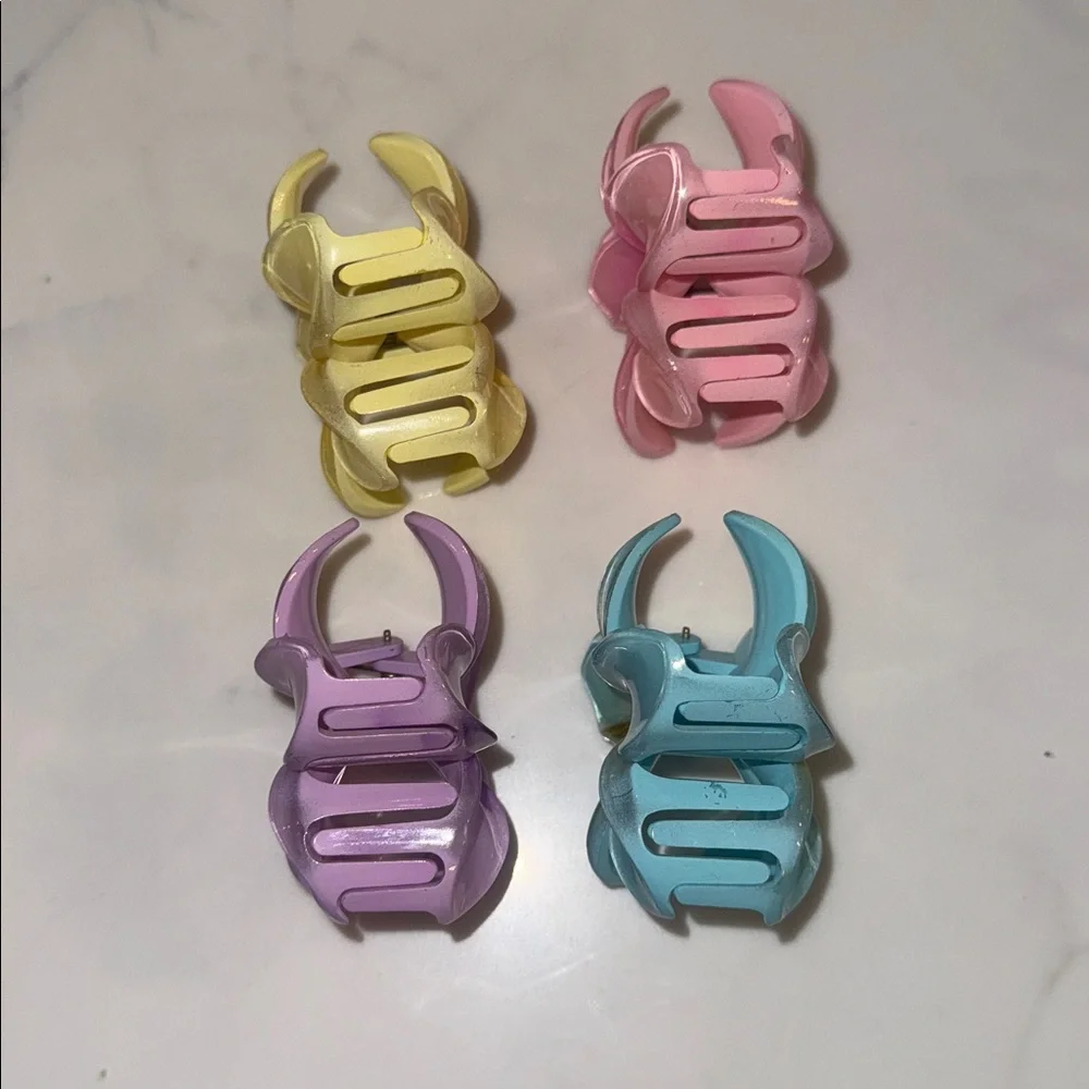 Floral Petal Hair Claw Clips - Yellow, Pink, Purple, Blue